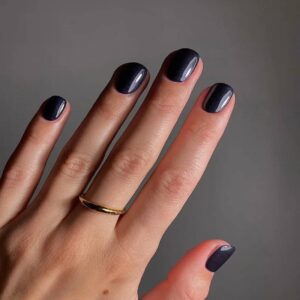 Midnight Blue Simple Fall Nails - fitlife mantra