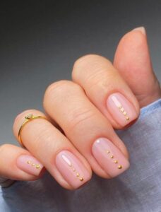 Simple Studded Short Fall Nail Design - Fitlife Mantra