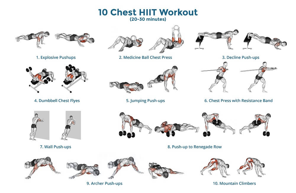 10 Chest HIIT Workout - FitLife Mantra
